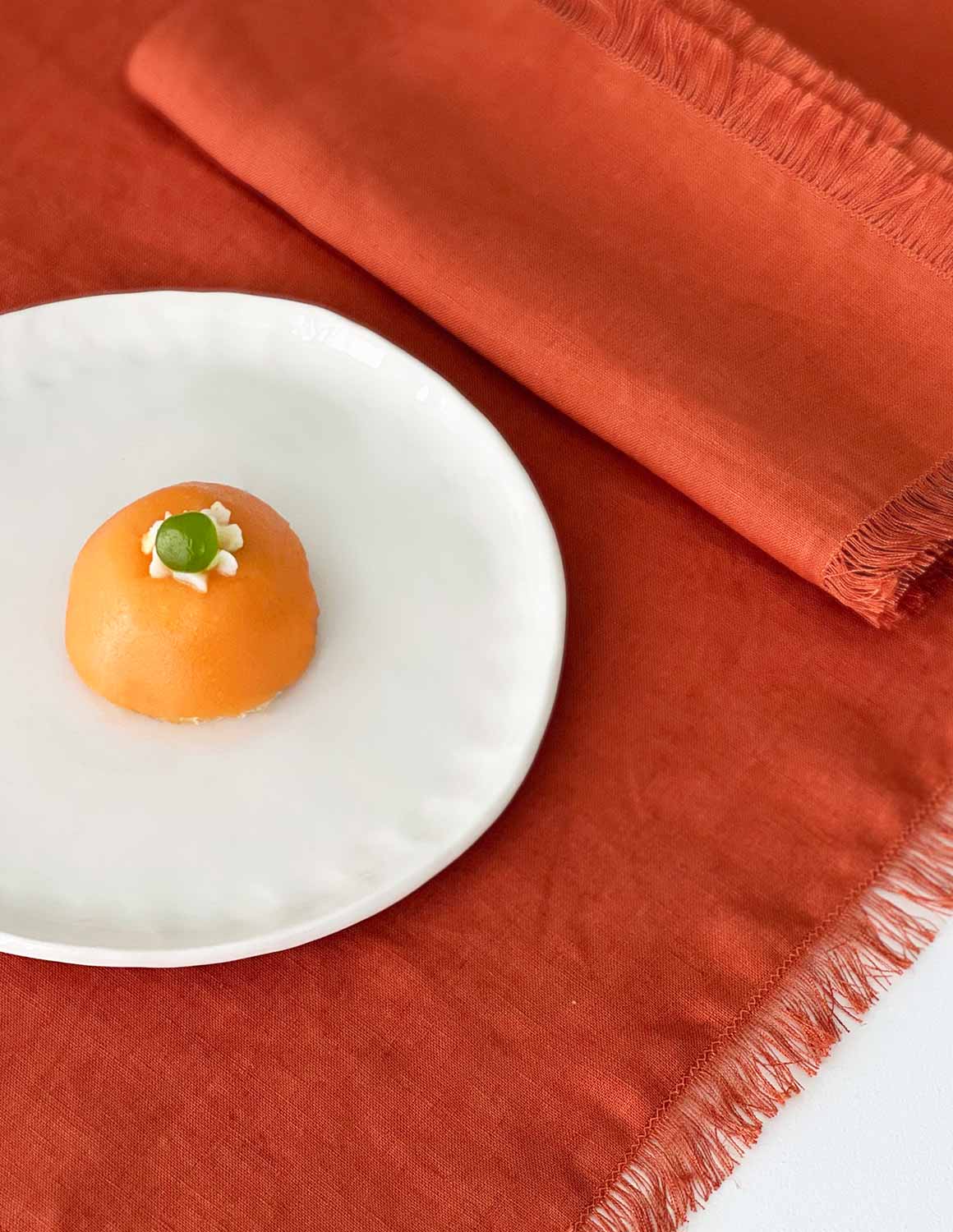 Coppia tovaglioli lino arancio - immagine 3