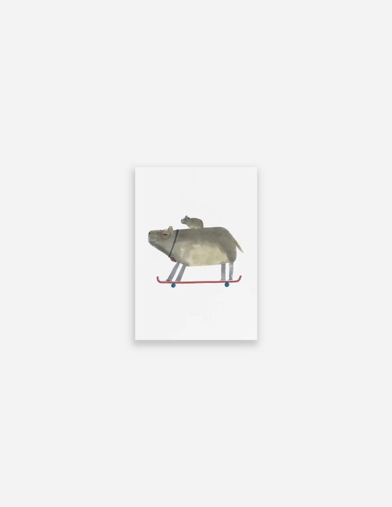 Stampa Father and son capybaras A6