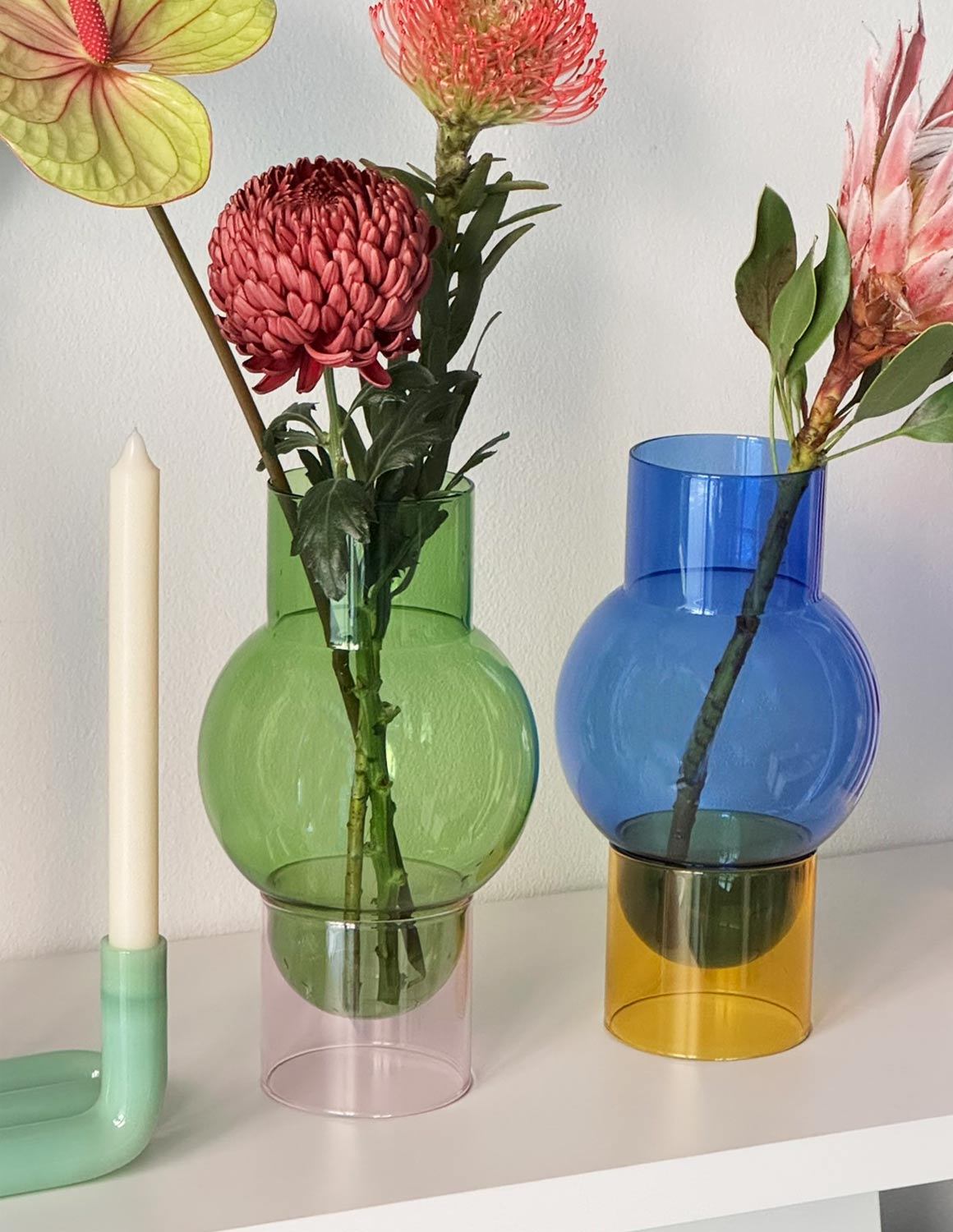 Vaso Bubble Tube blu - immagine 3