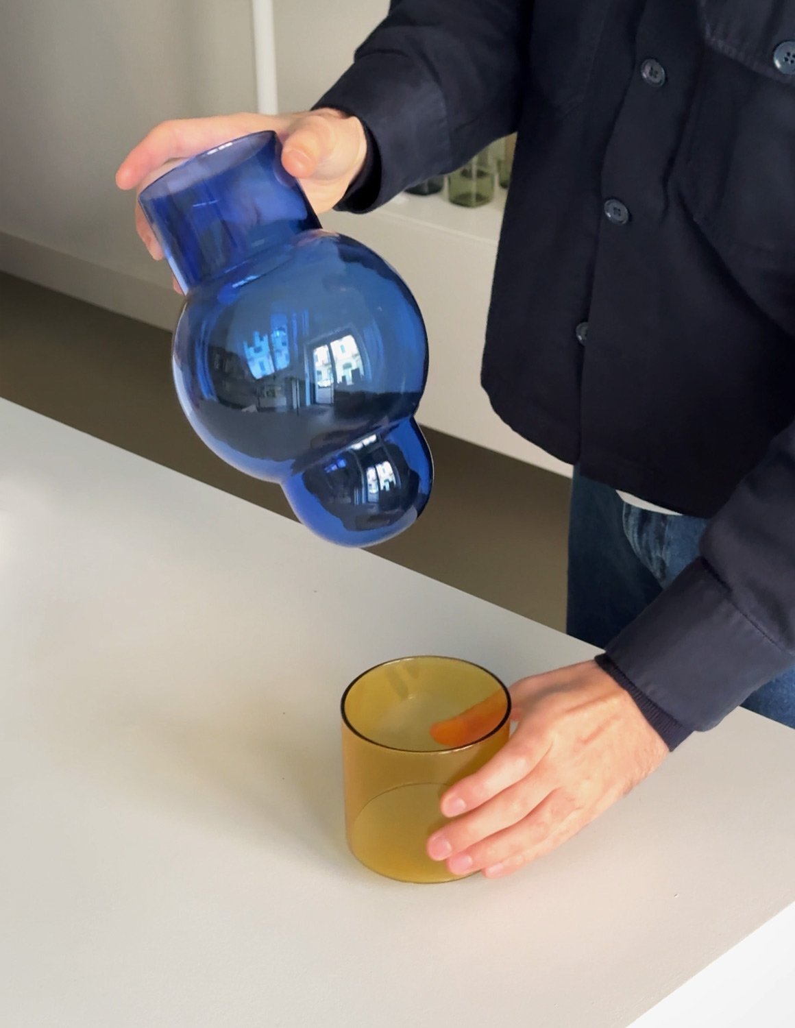 Vaso Bubble Tube blu - immagine 4