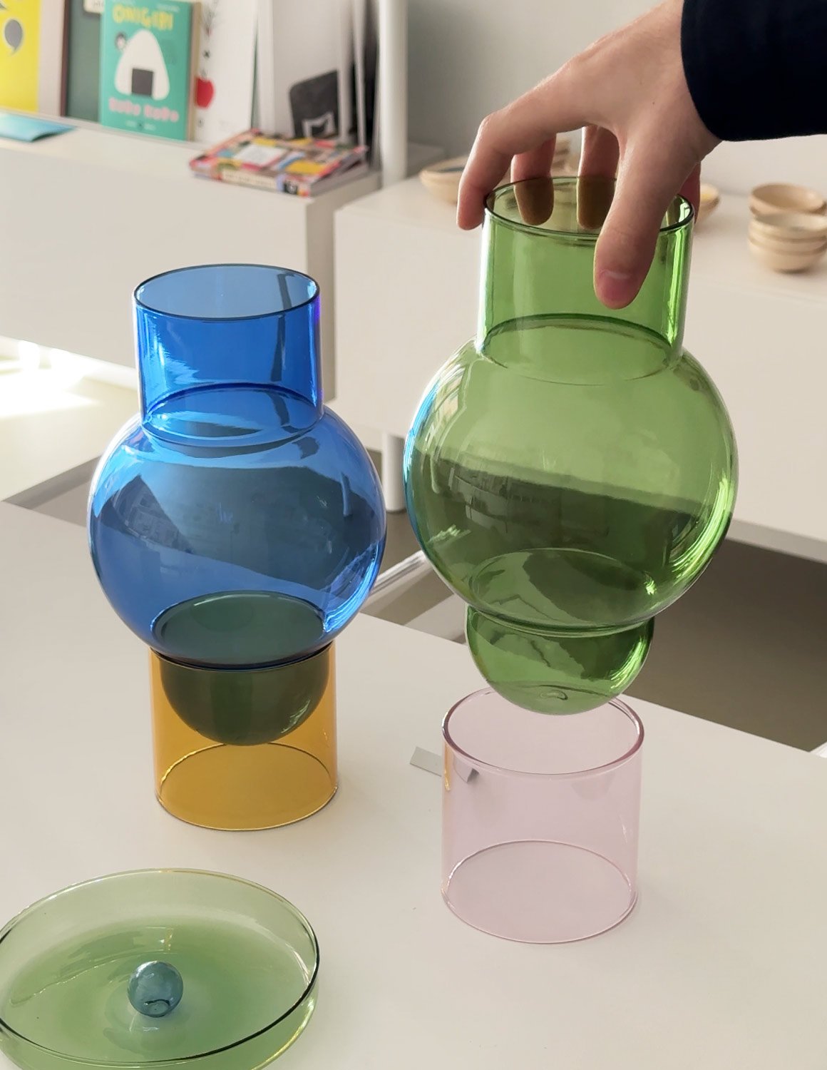 Vaso Bubble Tube verde - immagine 2