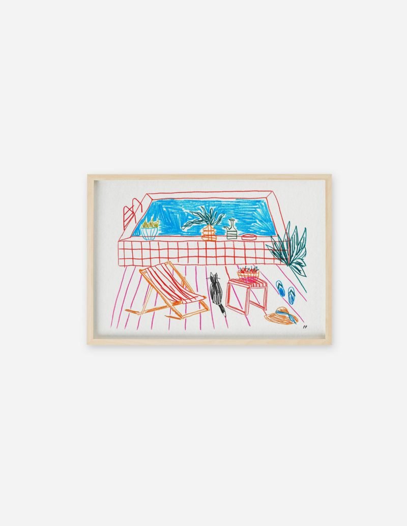 Stampa "Gebbia con gatto"